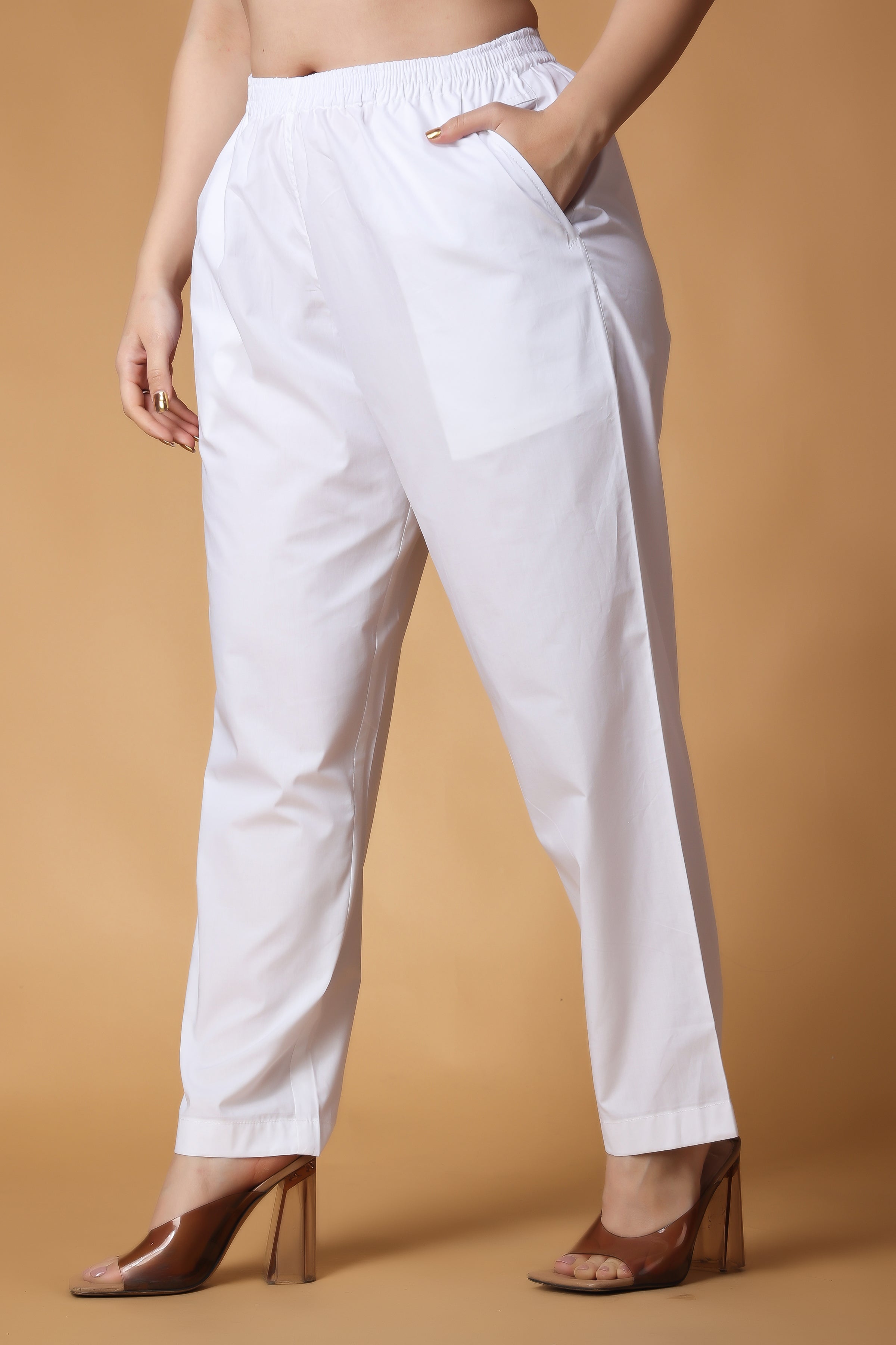 Jaipur Kurti Slim Fit Women White Trousers - Buy Jaipur Kurti Slim Fit Women  White Trousers Online at Best Prices in India | Flipkart.com